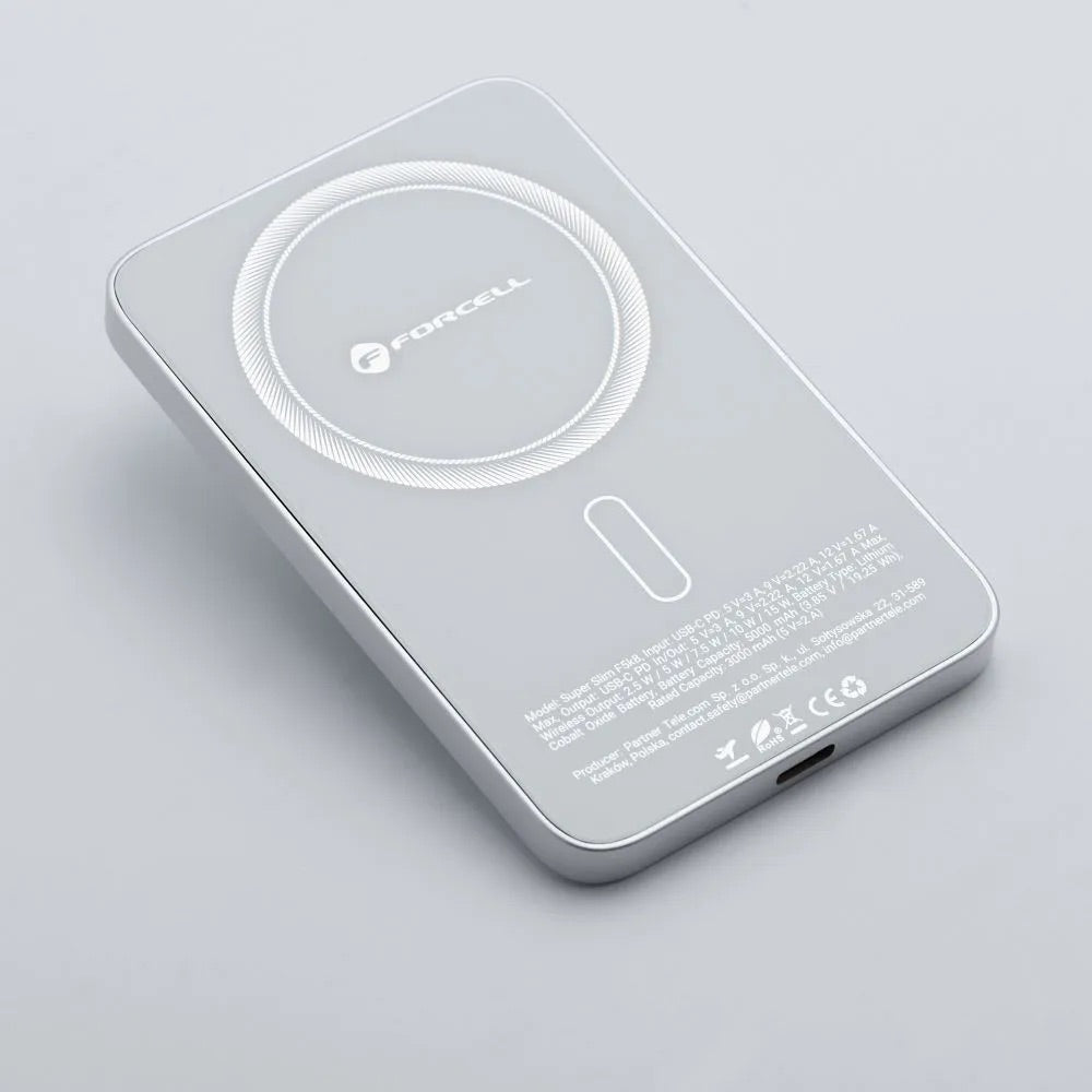 POwer Bank MagSafe SUPER SOTTILE Forcell F-Energy SuperSlim F5K8 QC4.0 PD3.0 15W 5000 mAh