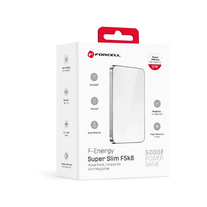 POwer Bank MagSafe SUPER SOTTILE Forcell F-Energy SuperSlim F5K8 QC4.0 PD3.0 15W 5000 mAh